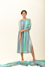 Plush Aqua Blue Raglan Sleeve Dress