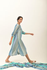 Plush Aqua Blue Raglan Sleeve Dress