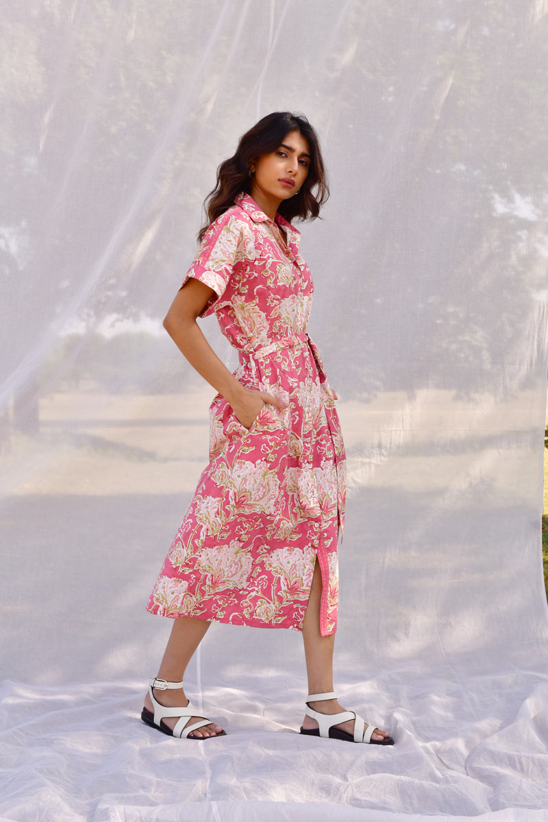 Stella Pink Shirt Dress
