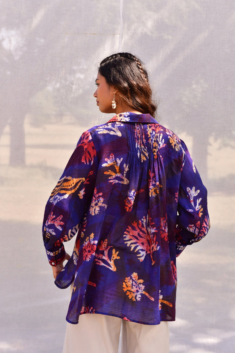 Nyla Blue Batik Shirt