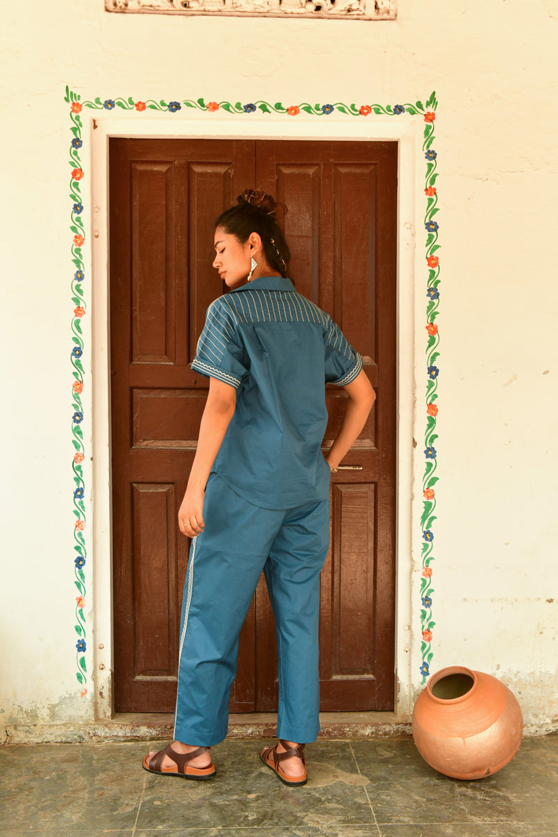 Deco Blue Embroidered Shirt