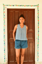 Coco Blue Embroidered Shorts