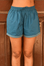 Coco Blue Embroidered Shorts