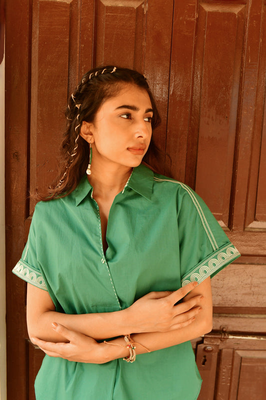 Deco Green Embroidered Shirt