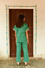 Glide Green Embroidered Pants