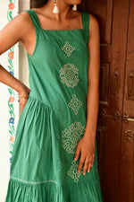 Zuri Green Embroidered Dress