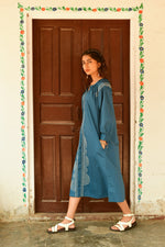 Moon Blue Embroidered Dress
