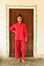 Glide Red Embroidered Pants