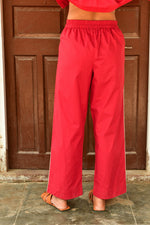 Glide Red Embroidered Pants