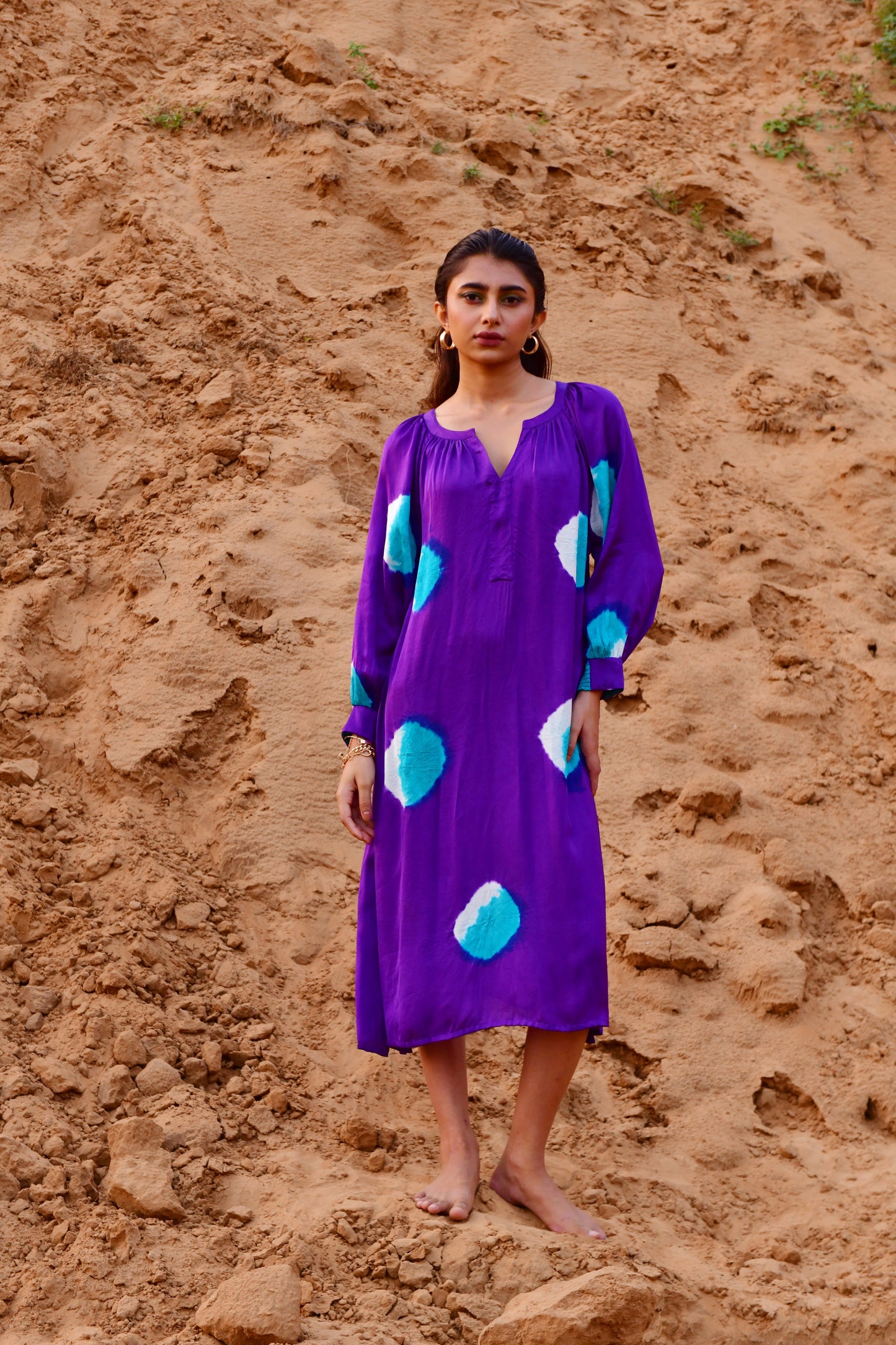 Plush Purple Tie-Dye Dress