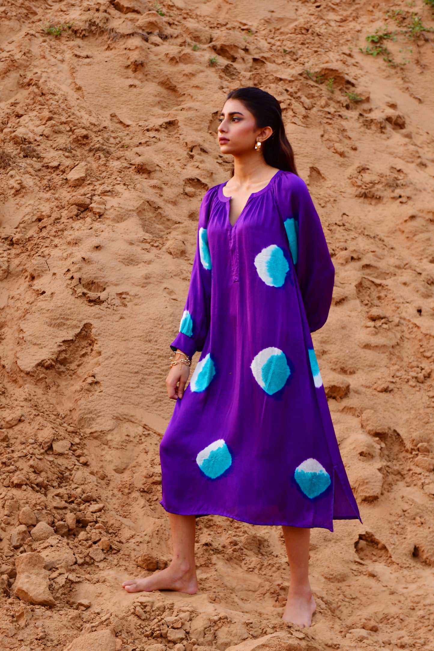 Plush Purple Tie-Dye Dress