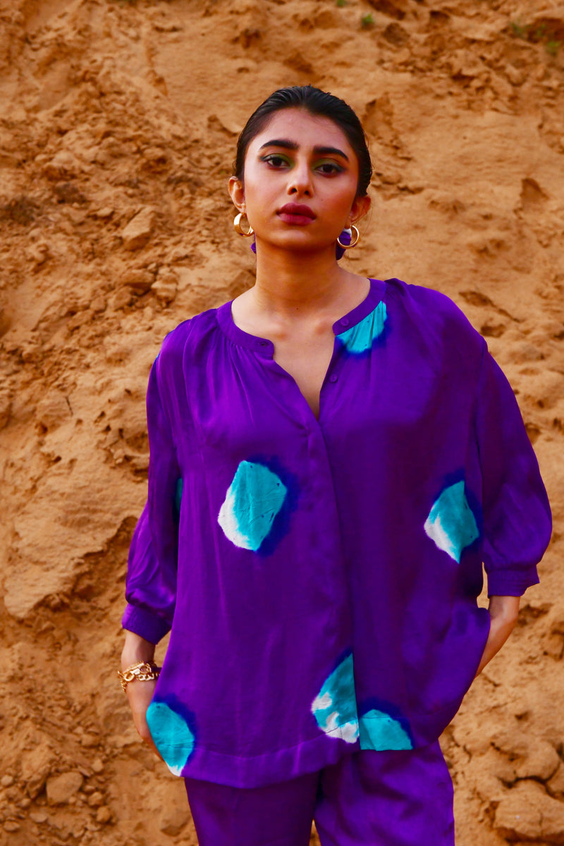 Nysa Purple Tie-Dye Shirt