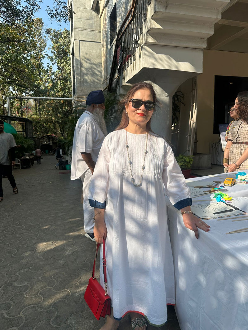 Eclat White Pintuck Dress