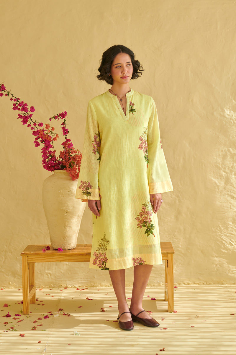 Lumi Yellow Bell Sleeve Dress
