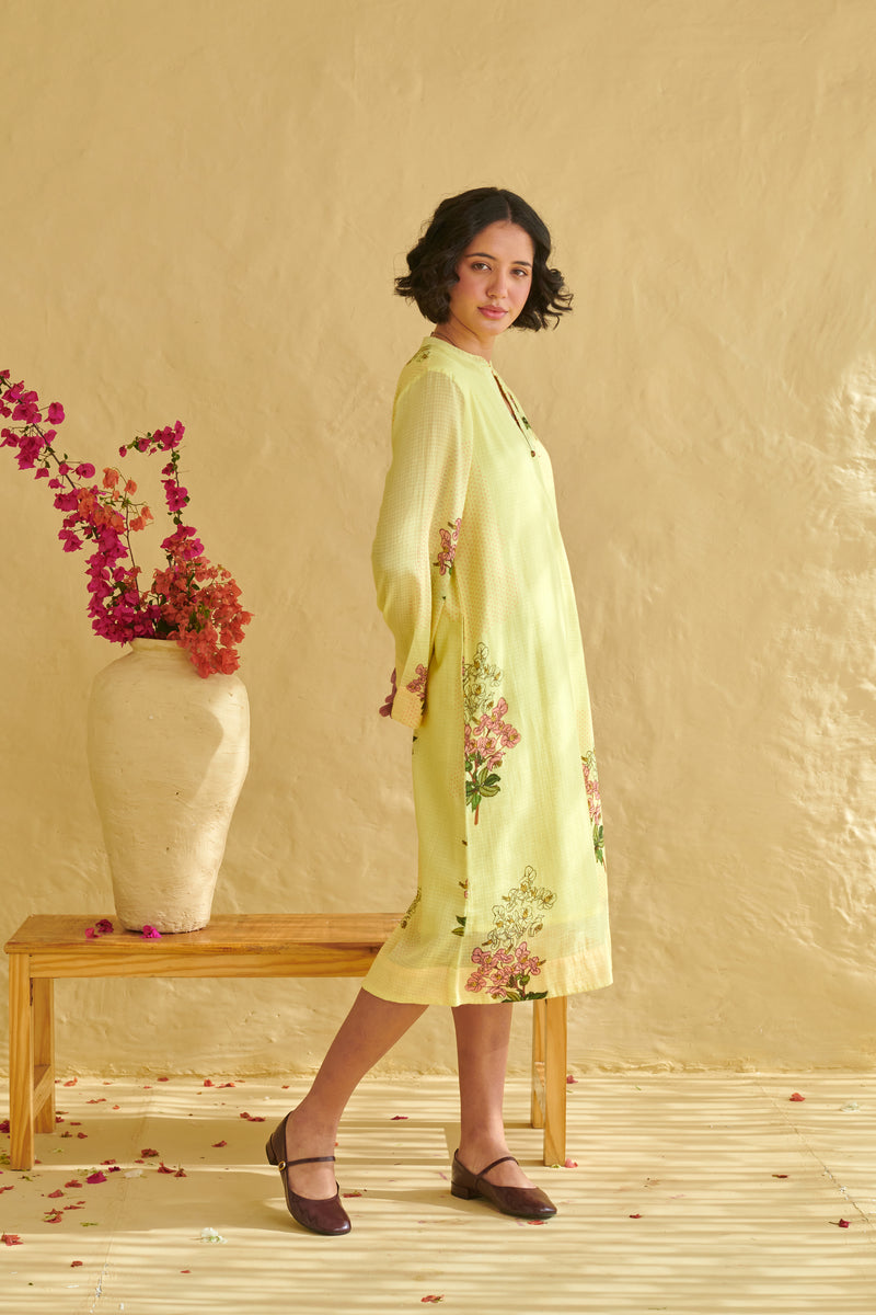 Lumi Yellow Bell Sleeve Dress