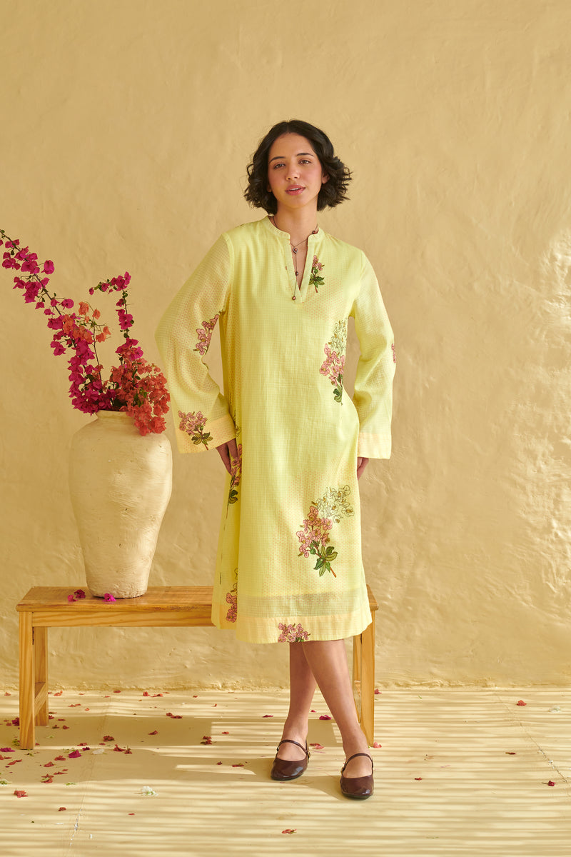 Lumi Yellow Bell Sleeve Dress