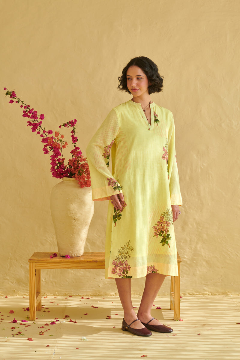 Lumi Yellow Bell Sleeve Dress