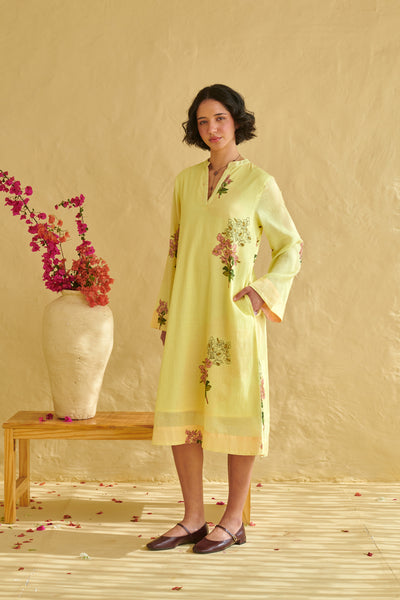 Lumi Yellow Bell Sleeve Dress