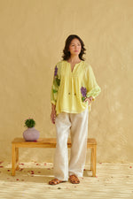 Aurelia Yellow Drop Shoulder Top