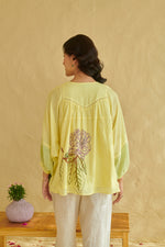 Aurelia Yellow Drop Shoulder Top
