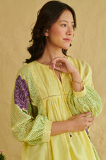 Aurelia Yellow Drop Shoulder Top