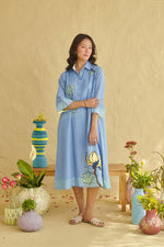 Raavi Blue Midi Dress