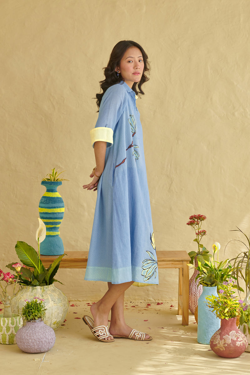 Raavi Blue Midi Dress
