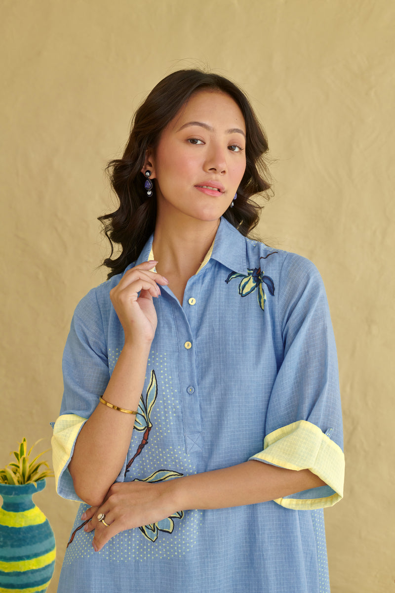 Raavi Blue Midi Dress