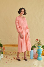 Dune Peach Dress with Belt