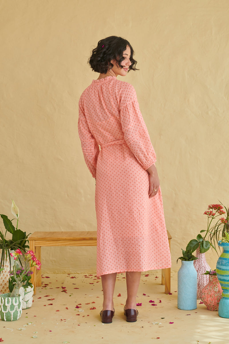 Dune Peach Dress with Belt