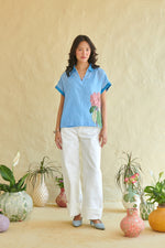 Ziva Blue Boxy Top