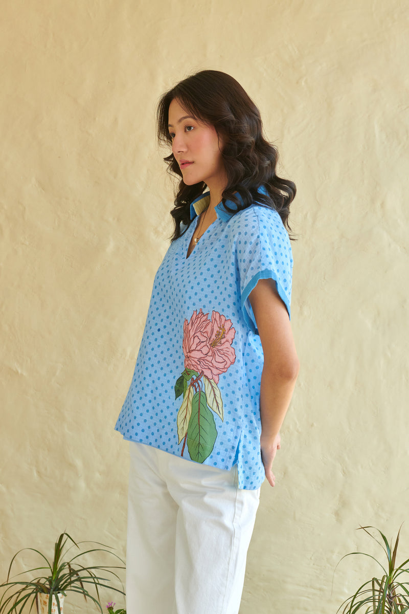 Ziva Blue Boxy Top