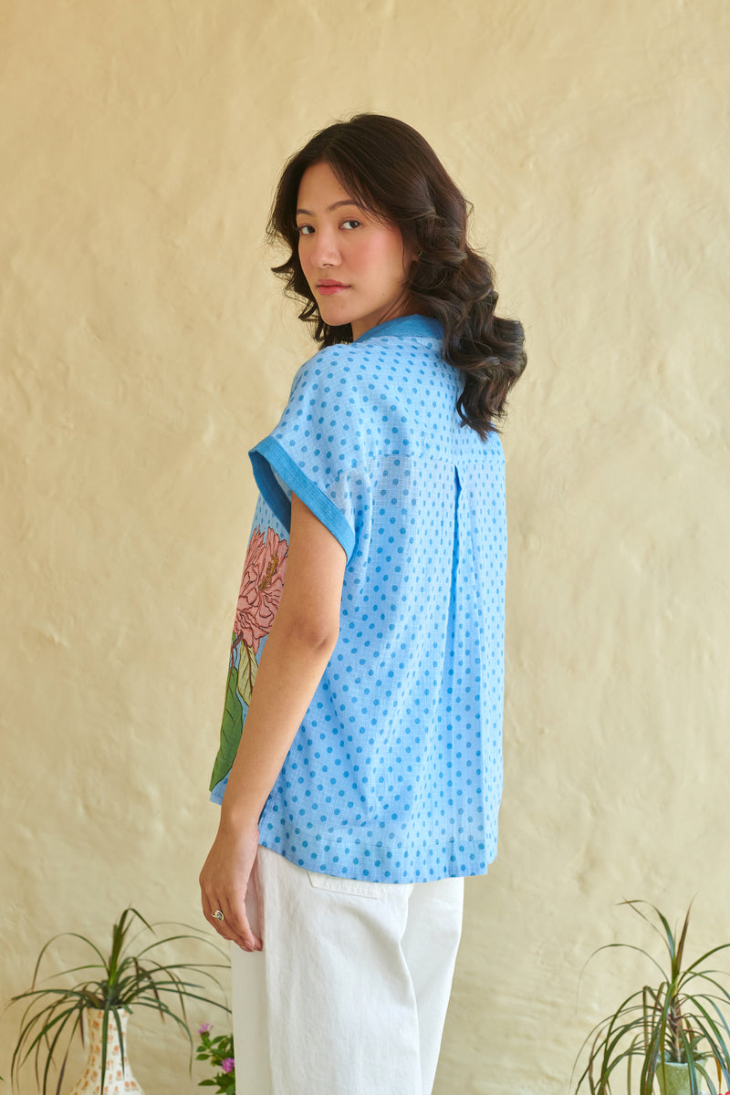 Ziva Blue Boxy Top