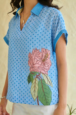 Ziva Blue Boxy Top