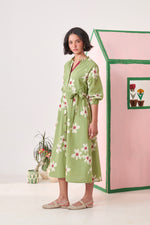Dune Olive Pixel Midi Dress