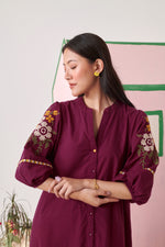 RHYS Burgundy Embroidered Dress
