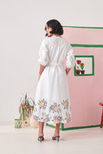 Dune White Pixel Midi  Dress