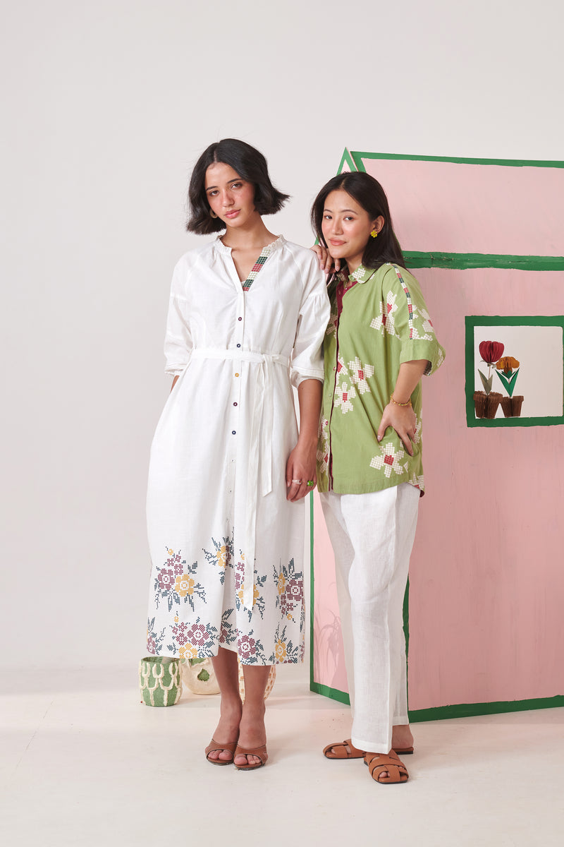 Soul Olive Pixel  Boxy Shirt