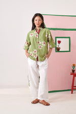 Soul Olive Pixel  Boxy Shirt