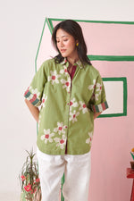 Soul Olive Pixel  Boxy Shirt