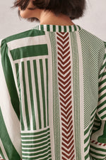 Myra Green Striped Midi Dress
