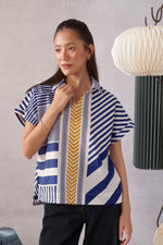 Ziva Blue Striped Boxy Top