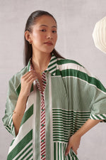 June Green Striped Relaxed Shirt