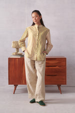 Theo Ochre Striped Cotton Classic Shirt