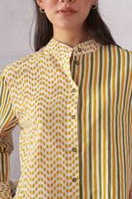 Theo Ochre Striped Cotton Classic Shirt