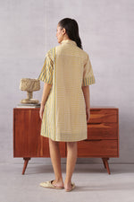 Raavi Ochre Striped Short Dress