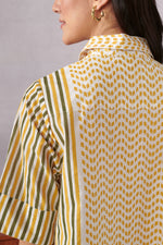 Raavi Ochre Striped Short Dress