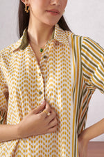 Raavi Ochre Striped Short Dress