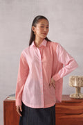 Elio Coral Pink Striped Everyday Shirt