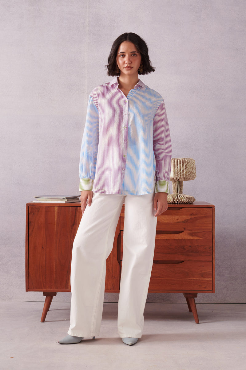 Elio Blue Pink Striped Everyday Shirt